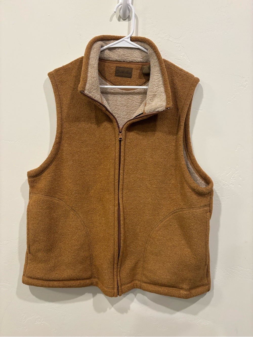 St. John's Bay Cream and Tan Sherpa Fleece Jacket